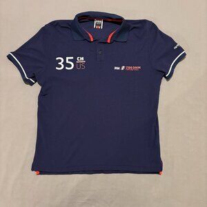 Helly Hansen Polo Shirt Mens Large Blue Hydropower Cape Hatteras Pro Sailing
